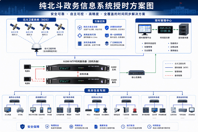 HJ260国产化NTP服务器推动政务信息系统安全授时建设